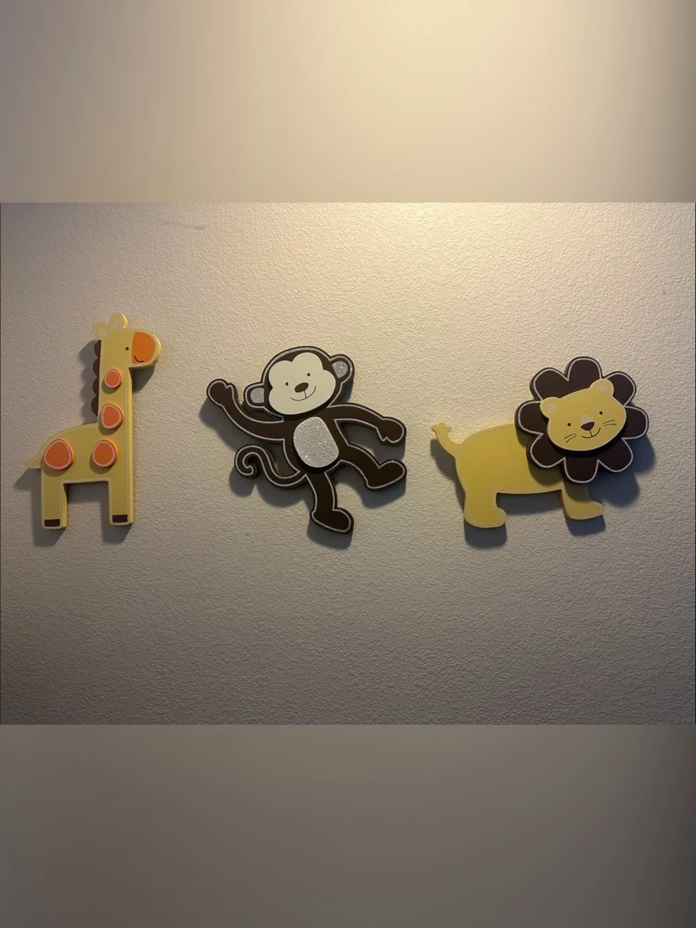 Playful Yellow Safari Animal Wall Decor Set - Unbranded